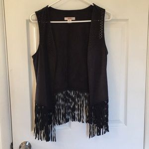 Black Fringe Vest
